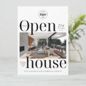 ミニマルモダンリストビジネスオープンハウスワンフォト 招待状 (スタンド正面)