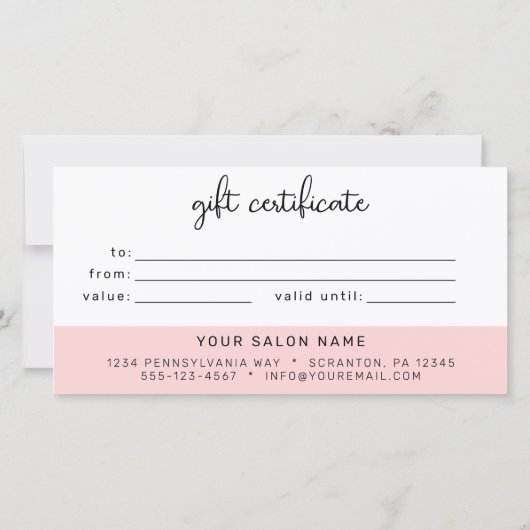 ミニマルモダンリストビジネスギフト証明書 (裏面)