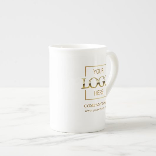ミニマルモダンリストビジネスブランディングカスタムロゴ ボーンチャイナマグカップ (正面右)