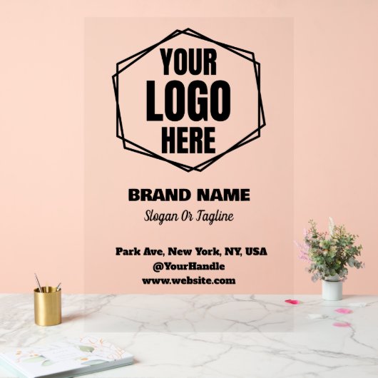 ミニマルモダンリストビジネスブランドロゴの美的 アクリルサイン (ウェディング)