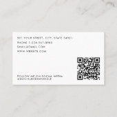 ミニマルモダンリストビジネスプロフェッショナルQRコード 名刺 (裏面)