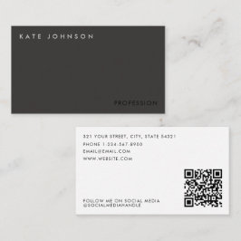 ミニマルモダンリストビジネスプロフェッショナルQRコード 名刺