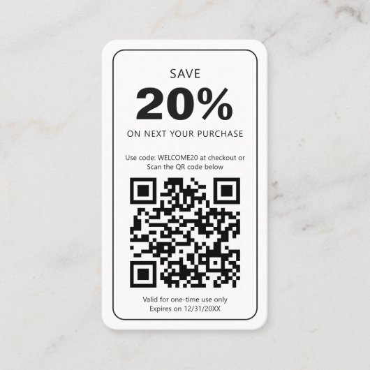 ミニマルモダンリストビジネスロイヤリティ割引クーポン 割引カード (正面)