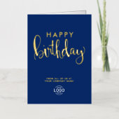 ミニマルモダンリストビジネスロゴハッピーバースデー 箔グリーティングカード (正面)