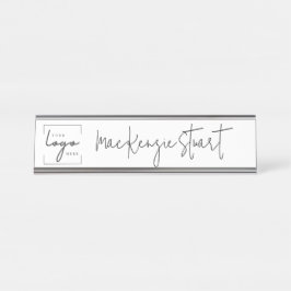 ミニマルモダンリストビジネスロゴプロフェッショナル デスクネームプレート