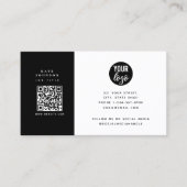 ミニマルモダンリストビジネスロゴQRコードブラック 名刺 (正面)