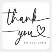 ミニマルモダンリストビジネス感謝スクリプトハート スクエアシール (正面)