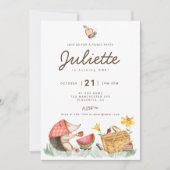 ミニマルモダンリストピクニック誕生日パーティー 招待状 (正面)