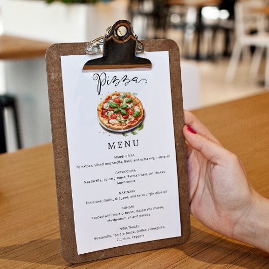 ミニマルモダンリストピザメニュー