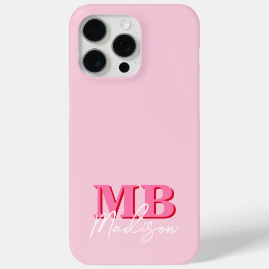 ミニマルモダンリストピンクイニシャルモノグラム Case-Mate iPhoneケース (裏面)