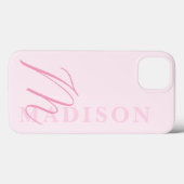 ミニマルモダンリストピンクイニシャルモノグラム Case-Mate iPhoneケース (裏面 (横))