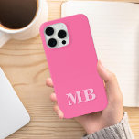 ミニマルモダンリストピンクイニシャルモノグラム iPhone 12 PROケース<br><div class="desc">ピンクのミニマルモダンイニシャルモノグラムの電話ケース。独自のiPhoneパーソナライズされたケースを作成しカスタムて、イニシャル名。</div>