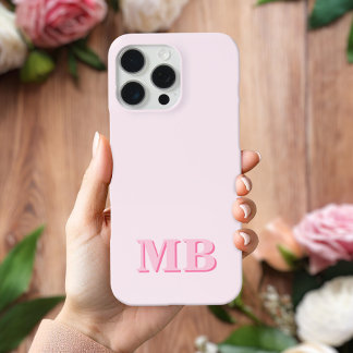 ミニマルモダンリストピンクイニシャルモノグラム iPhone 13ケース