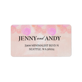 ミニマルモダンリストピンクウォーター結婚カラーのアドレス ラベル