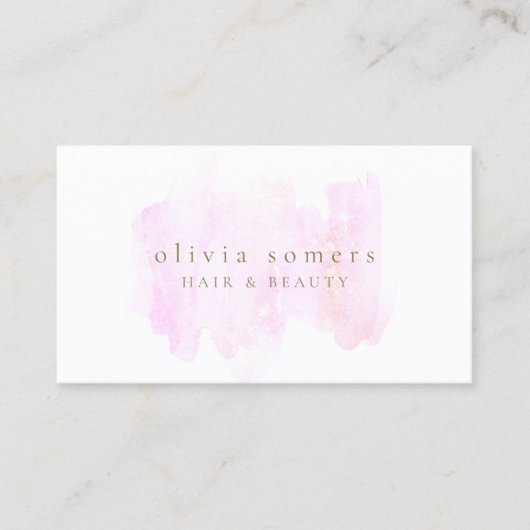 ミニマルモダンリストピンクウォーター美しい 名刺 (正面)