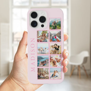 ミニマルモダンリストピンクカスタムク写真モノグラム iPhone 16 PRO MAXケース