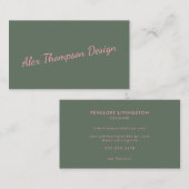 ミニマルモダンリストピンクグリーンタイポグラフィ 名刺 (正面/裏面)