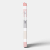 ミニマルモダンリストピンクグレークリームズストライプモノグラム Case-Mate iPhoneケース (裏面 / 左)