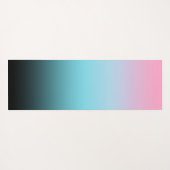 ミニマルモダンリストピンクスカイブルーとブラックグラデーション ヨガマット (裏面(横))