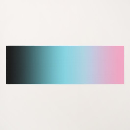 ミニマルモダンリストピンクスカイブルーとブラックグラデーション ヨガマット (裏面(横))
