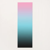 ミニマルモダンリストピンクスカイブルーとブラックグラデーション ヨガマット (裏面)