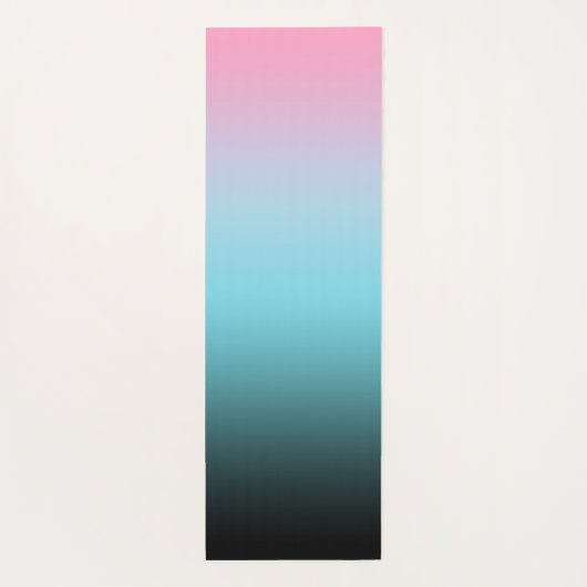 ミニマルモダンリストピンクスカイブルーとブラックグラデーション ヨガマット (裏面)