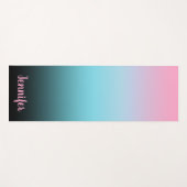 ミニマルモダンリストピンクスカイブルーとブラックグラデーション ヨガマット (正面(横))