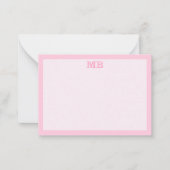 ミニマルモダンリストピンクタイポグラフィイニシャルモノグラム ノートカード (正面)