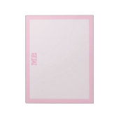 ミニマルモダンリストピンクタイポグラフィイニシャルモノグラム ノートパッド (回転)