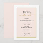ミニマルモダンリストピンクブライダルシャワー 案内状 (正面/裏面)