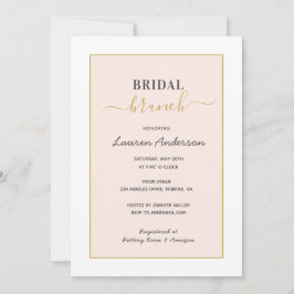ミニマルモダンリストピンクブライダルシャワー 案内状