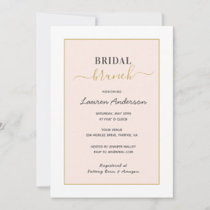 ミニマルモダンリストピンクブライダルシャワー 案内状