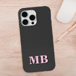 ミニマルモダンリストピンクブラックイニシャルモノグラム iPhone 13ケース<br><div class="desc">ピンクブラックミニマルモダンリストイニシャルモノグラム電話ケース。独自のiPhoneパーソナライズされたケースを作成しカスタムて、イニシャル名。</div>