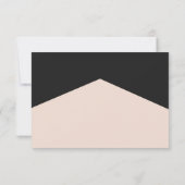 ミニマルモダンリストピンクブラック三角形ジオメトリ セーブザデート (裏面)