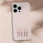 ミニマルモダンリストピンクベージュイニシャルモノグラム iPhone 16 PRO MAXケース<br><div class="desc">ピンクベージュモダンミニマルイニシャルモノグラム電話ケース。独自のiPhoneパーソナライズされたケースを作成しカスタムて、イニシャル名。</div>