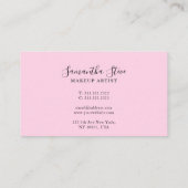 ミニマルモダンリストピンクメイクアップ 名刺 (裏面)