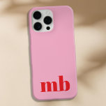 ミニマルモダンリストピンクレッドイニシャルモノグラム iPhone 16 PRO MAXケース<br><div class="desc">ミニマルモダンイニシャルモノグラム電話ケース。独自のiPhoneパーソナライズされたケースを作成しカスタムて、イニシャル名。</div>