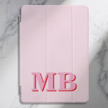 ミニマルモダンリストピンクレッドイニシャルモノグラム iPad PROカバー<br><div class="desc">ピンクレッドモダンミニマルイニシャルモノグラムiPadケース。独自のiPadパーソナライズされたケースを作成しカスタムて、イニシャル名。</div>
