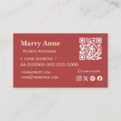 ミニマルモダンリストピンクロスフローリスト 名刺 (裏面)