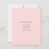 ミニマルモダンリストピンク日付写真を保存 セーブザデート (裏面)