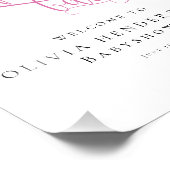 ミニマルモダンリストピンク書道ベビーシャワー フォトプリント            (角)