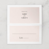 ミニマルモダンリストピンク結婚の座席表 プレイスカード (外部開封)