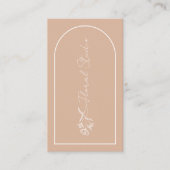 ミニマルモダンリストピンク赤面アーチフローリストQRコード 名刺 (正面)