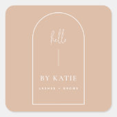 ミニマルモダンリストピンク赤面アーチ美しい事業 スクエアシール (正面)