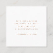 ミニマルモダンリストピンク赤面アーチ美しい スクエア名刺 (裏面)