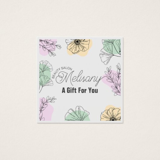 ミニマルモダンリストピンク金ゴールドグリーンフローララインアート (正面)