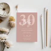 ミニマルモダンリストピンク30th誕生日パーティー 招待状