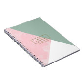 ミニマルモダンリストピンク&オリーブスパイラルフォト ノートブック (右側)