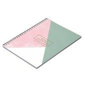 ミニマルモダンリストピンク&オリーブスパイラルフォト ノートブック (左側)