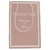 ミニマルモダンリストピンク ミディアムペーパーバッグ (正面)